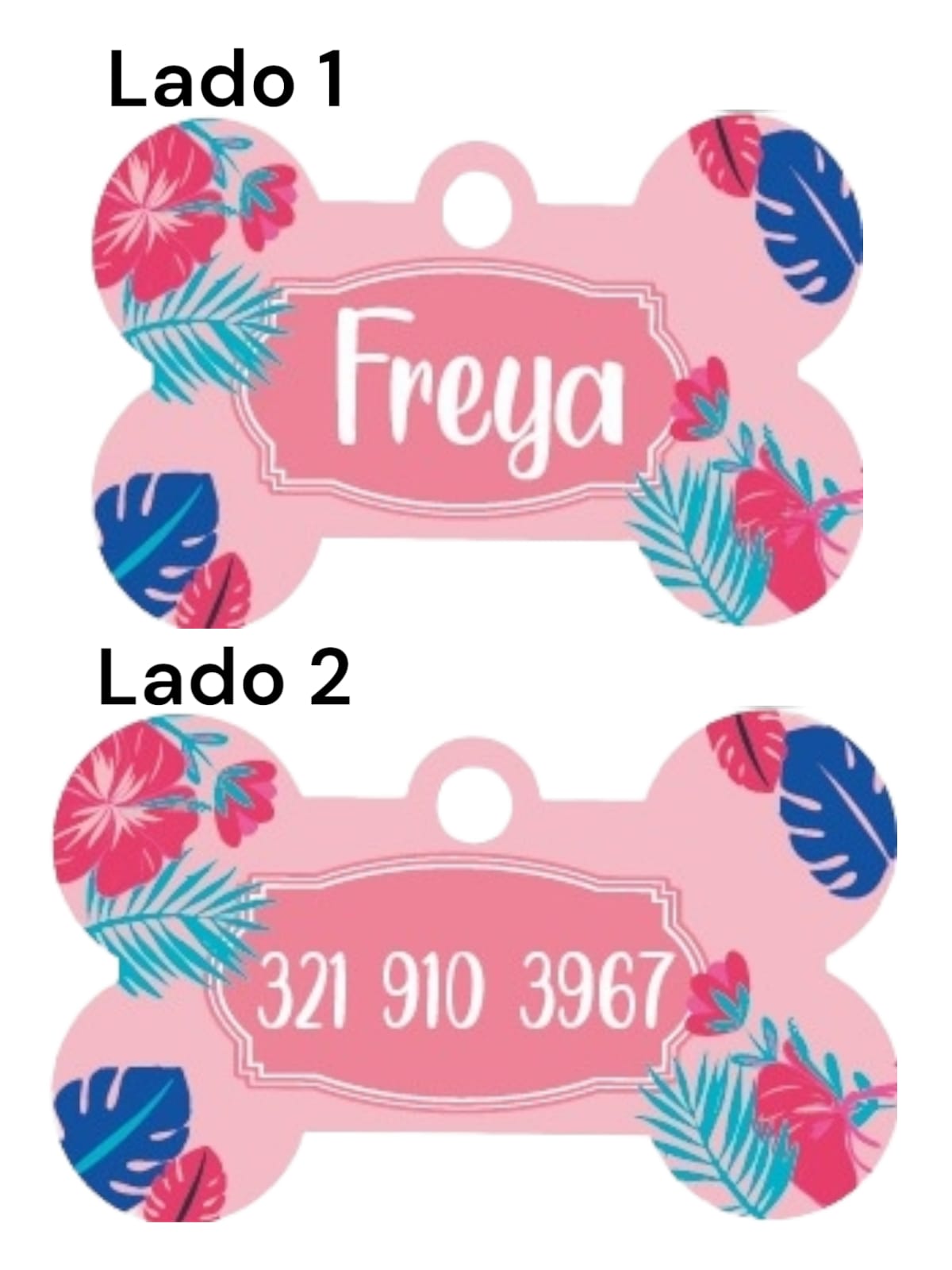 Placas de Identificación Flores Turquesa