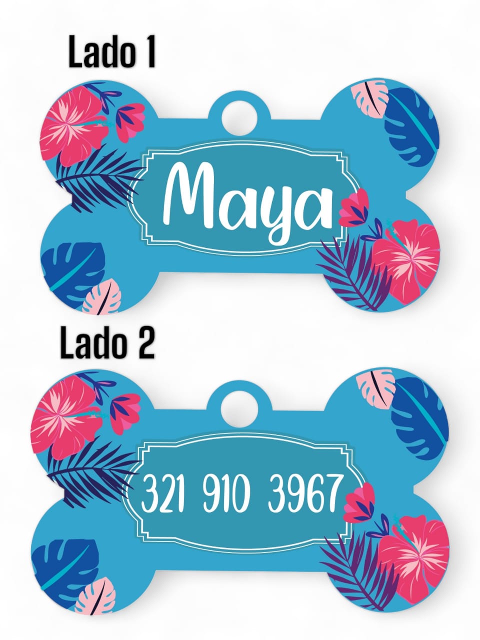 Placas de Identificación Flores Azul