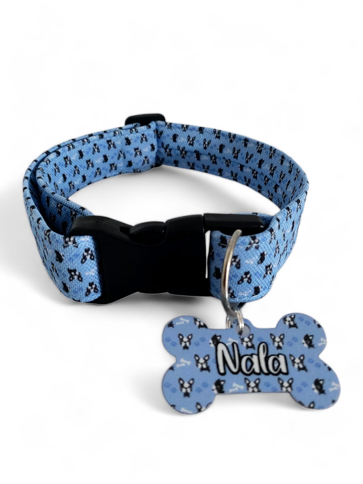 Placa Identificadora + Collar Portaplaca ref Facedog Lila