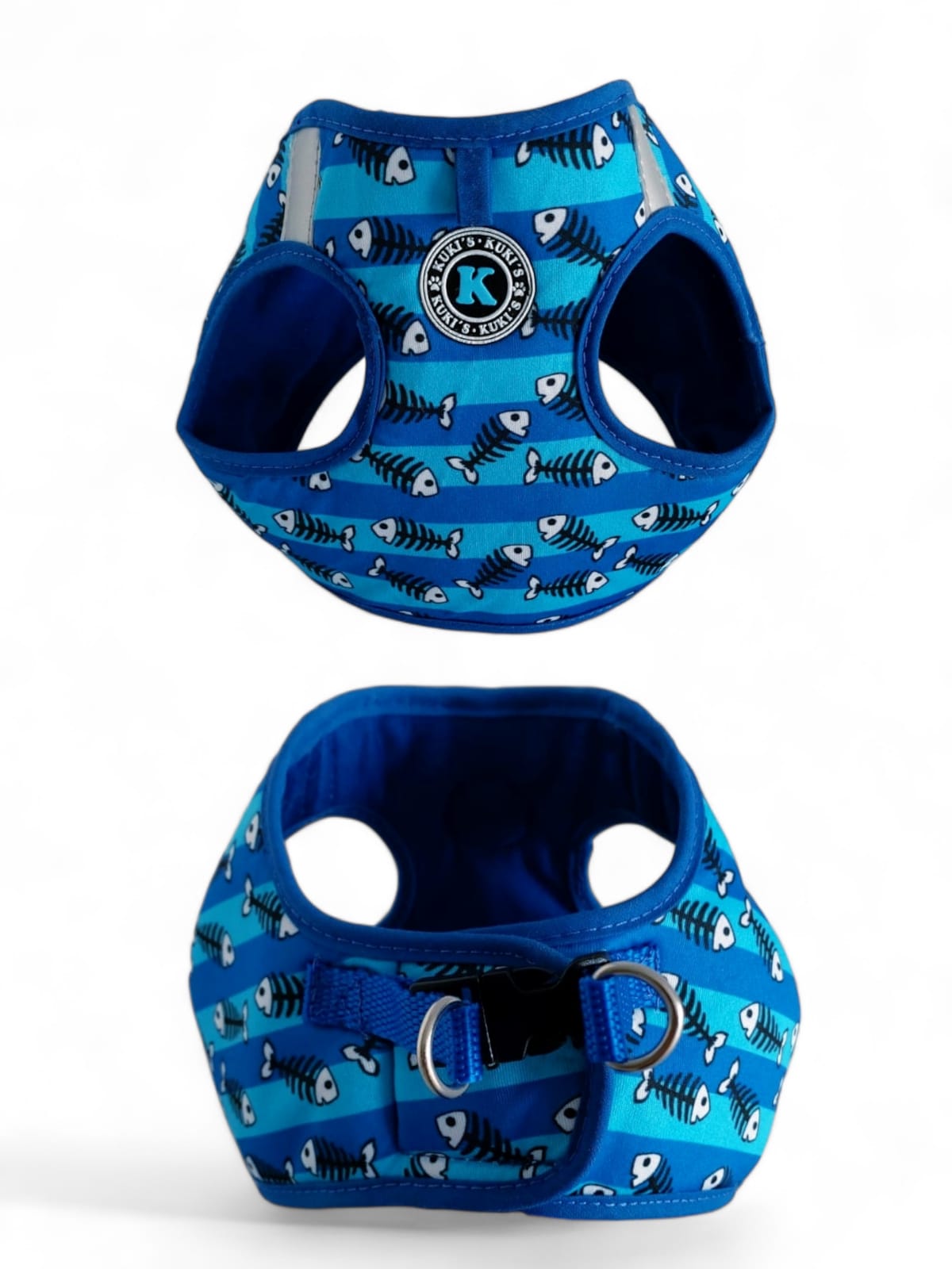 Pechera Para Gatos Pescados color Azul