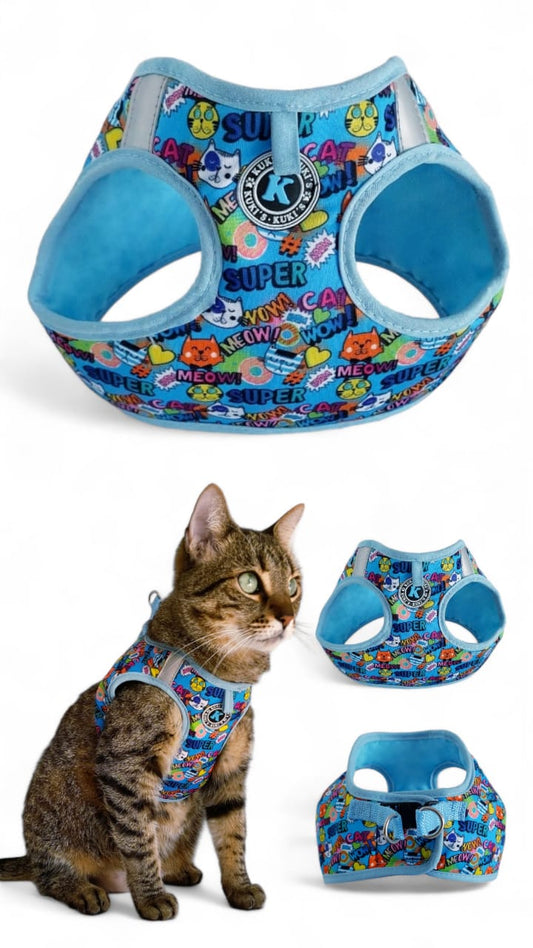 Pechera Para Gatos Meow Azul