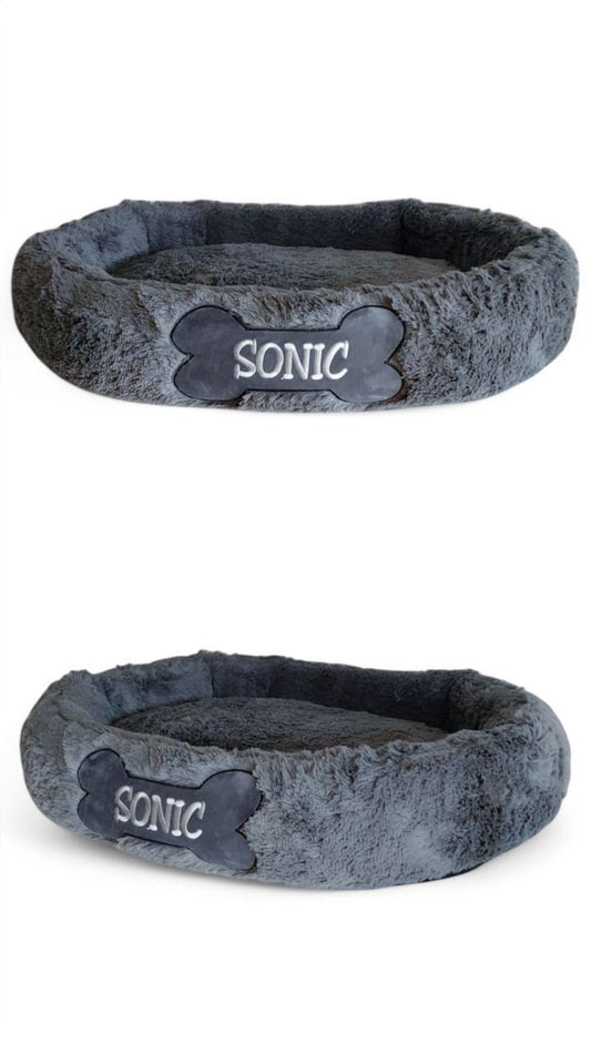 Cama Dona Antiestrés Personalizada Para Perros y gatos Color Gris