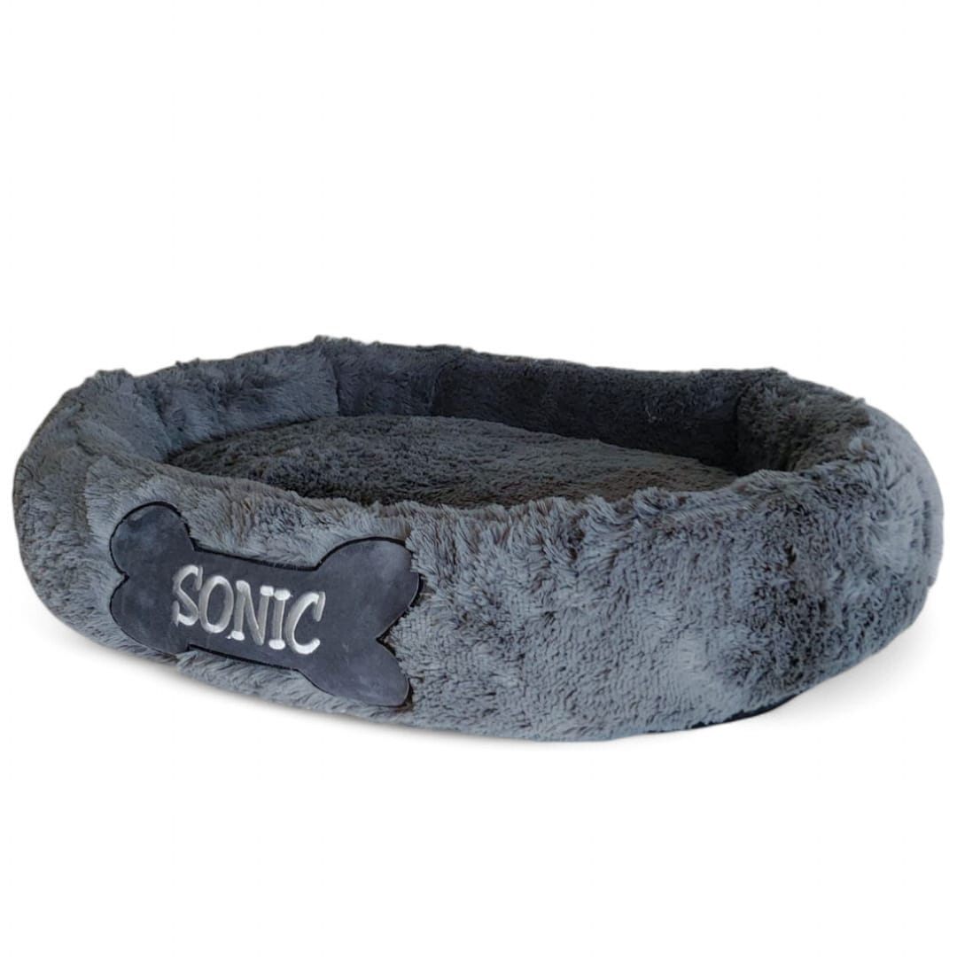 Cama Dona Antiestrés Personalizada Para Perros y gatos Color Gris