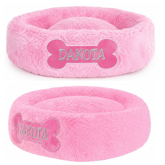 Cama Dona Antiestrés Personalizada Para Perros y gatos Color Rosado