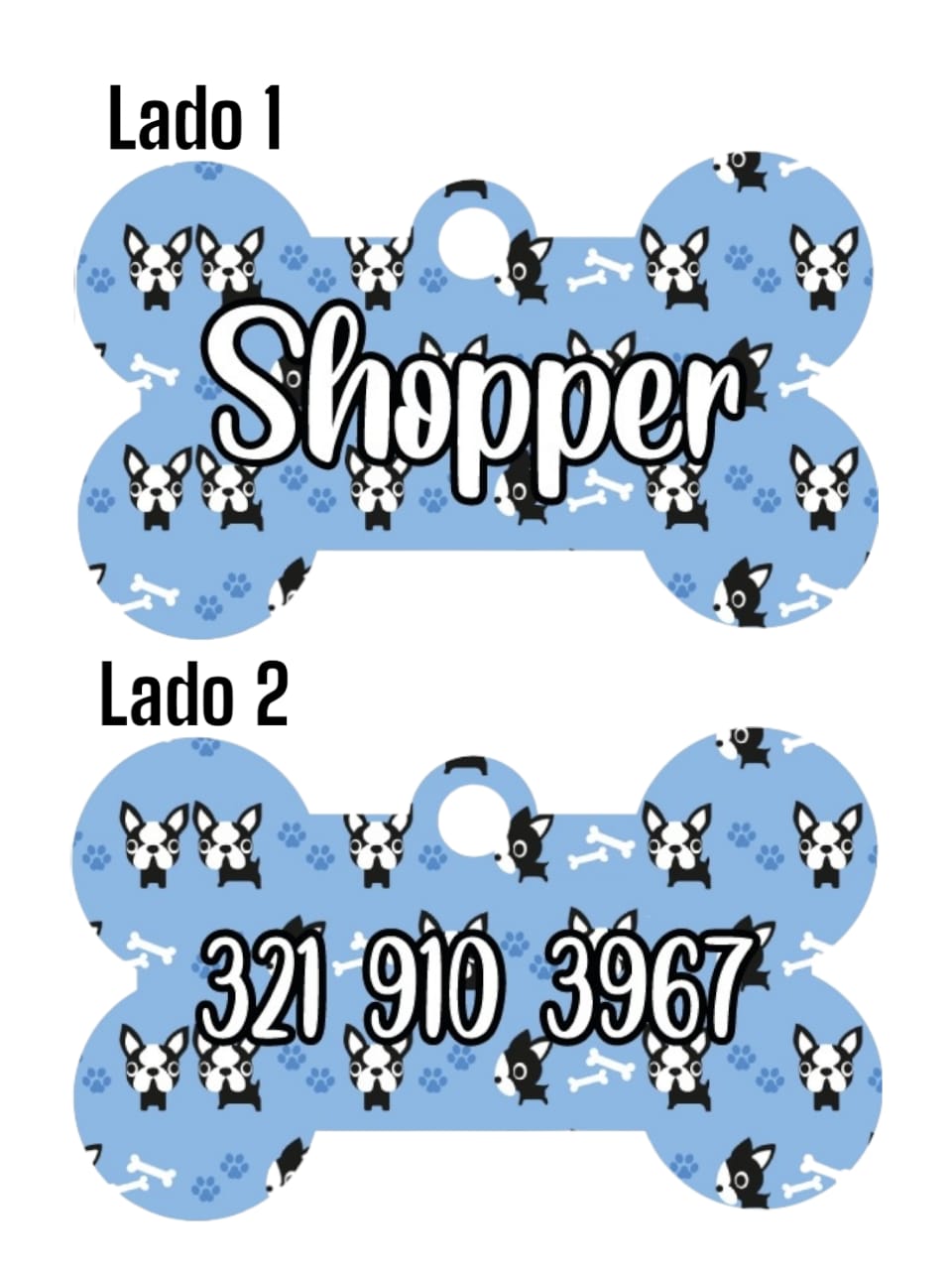 Placas de Identificación Facedog Lila