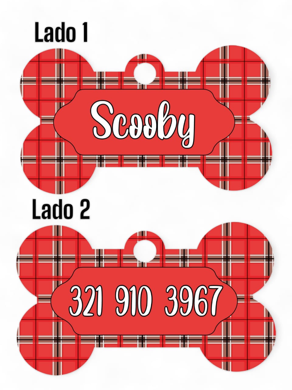 Placas de Identificación Escocesa Rojo