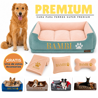 Cama Premium Personalizada Para Perros + GRATIS ACCESORIO