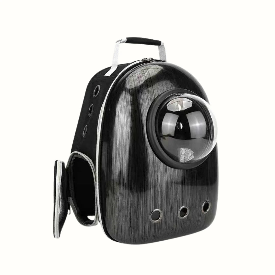 Maleta Transportadora para gatos con cúpula-astropet Negro