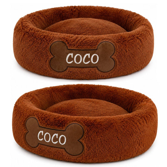 Cama Dona Antiestrés Personalizada Para Perros y gatos Color Marrón