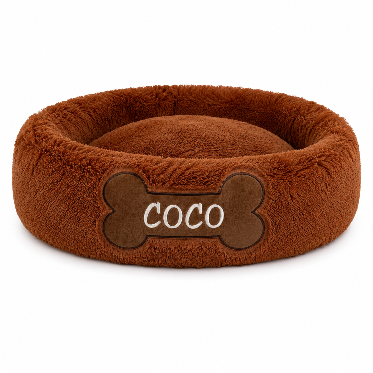 Cama Dona Antiestrés Personalizada Para Perros y gatos Color Marrón