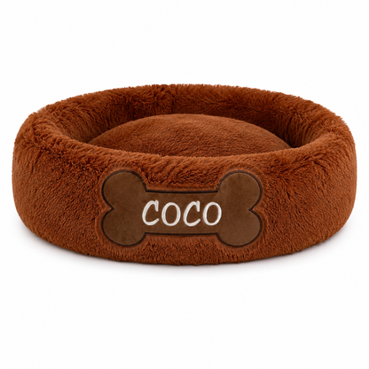 Cama Dona Antiestrés Personalizada Para Perros y gatos Color Marrón