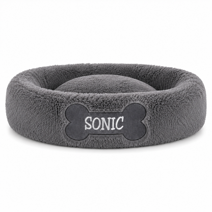 Cama Dona Antiestrés Personalizada Para Perros y gatos Color Gris