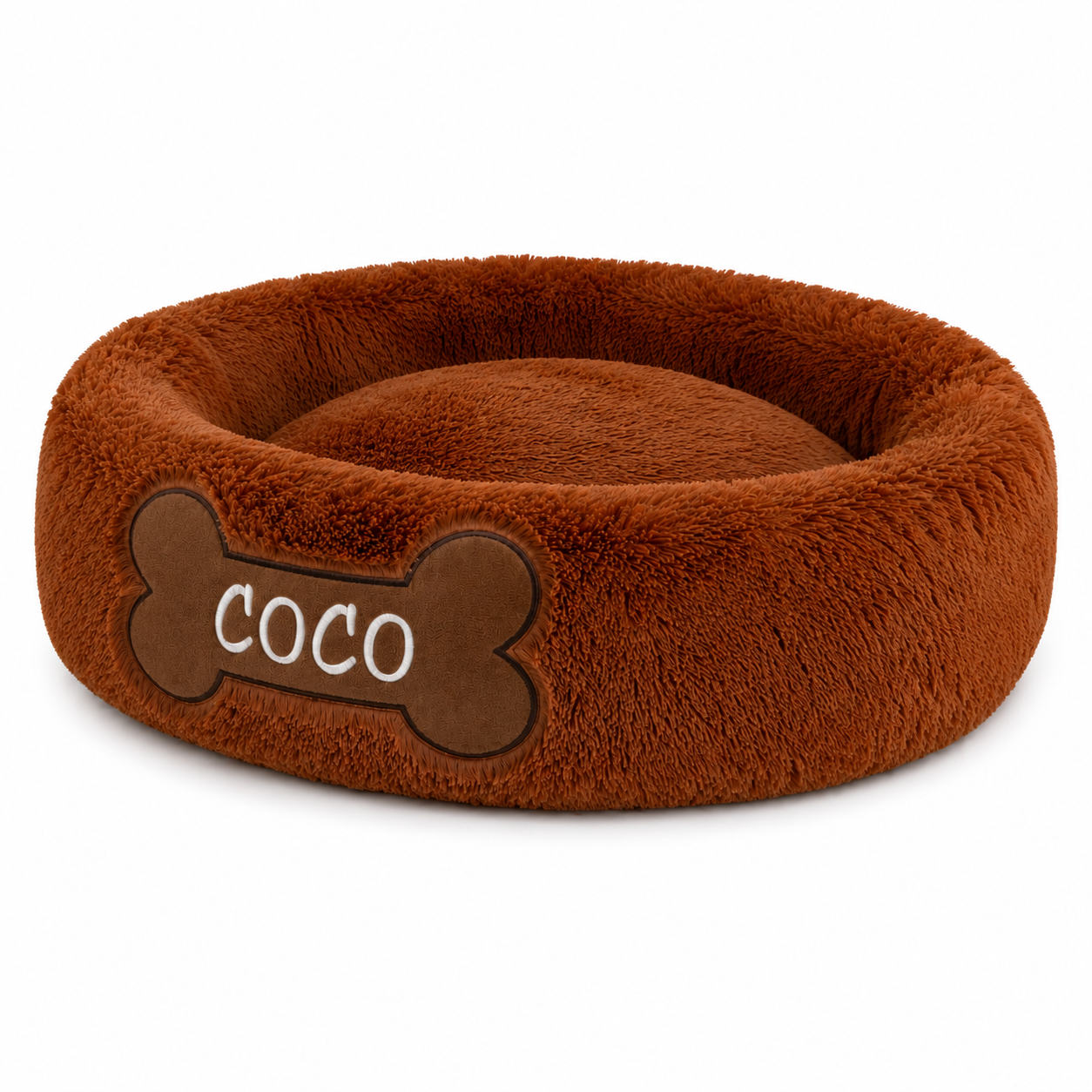 Cama Dona Antiestrés Personalizada Para Perros y gatos Color Marrón