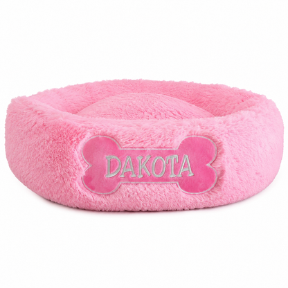 Cama Dona Antiestrés Personalizada Para Perros y gatos Color Rosado