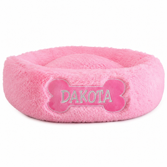 Cama Dona Antiestrés Personalizada Para Perros y gatos Color Rosado