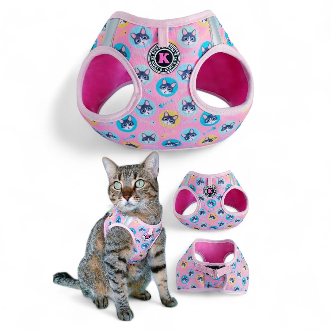 Pechera Para Gatos Caritas Cat Rosado