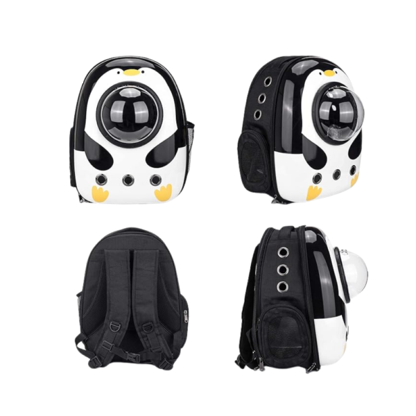 Maleta Transportadora para gatos con cúpula-astropet pingüino