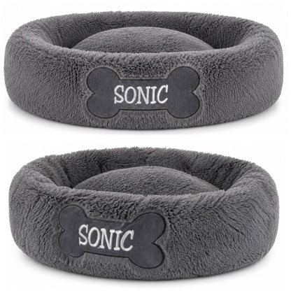 Cama Dona Antiestrés Personalizada Para Perros y gatos Color Gris