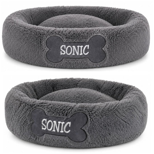 Cama Dona Antiestrés Personalizada Para Perros y gatos Color Gris