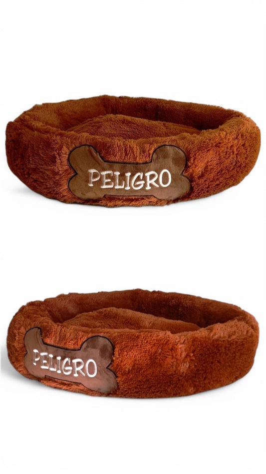 Cama Dona Antiestrés Personalizada Para Perros y gatos Color Marrón