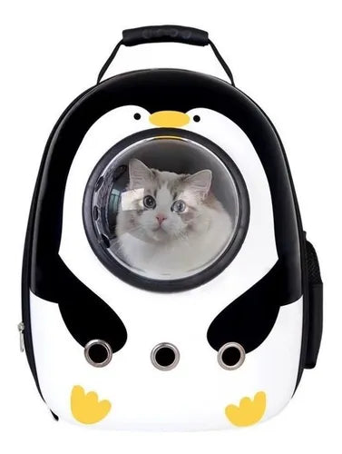 Maleta Transportadora para gatos con cúpula-astropet pingüino