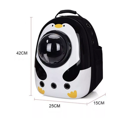 Maleta Transportadora para gatos con cúpula-astropet pingüino