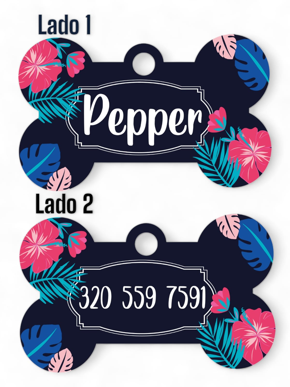 Placas de Identificación Flores Azul